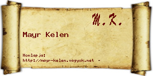 Mayr Kelen névjegykártya